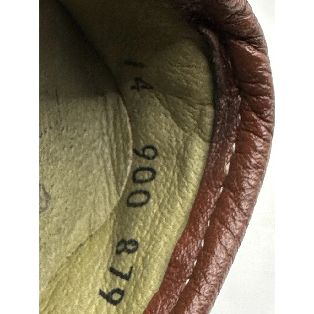 Baby Toddler NASCAR Shoes Natural Brown Leather Moccasins Rubber Soles